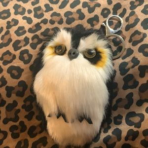 Owl keychain silver hardware - Free w purchase